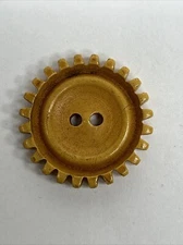 Vintage Bakelite Gear Cog Sewing Button Simichrome Polish Tested