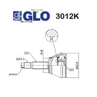 GLO Gelenk Antriebswelle Seite Rad Fiat Uno Turbo I.E Lancia Delta GLO 82448780
