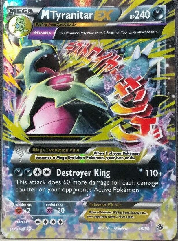 Mega M Tyranitar EX ULTRA RARE 43/98 XY Ancient Origins Mega M Tyranitar EX ULTRA RARE 43/98 XY Ancient Origins