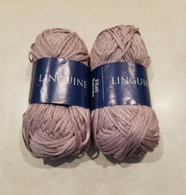 Lot of 2 Filati Europa Linguine Ribbon Yarn Pale Plum Color 37 (91 yds each) NEW
