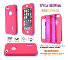 3-in-1 3 LAYER HYBRID INNER SILICONE OUTER HARD CASE FOR iPHONE 6 or 6S