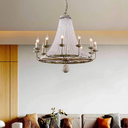 33Ft K9 Glass Crystal Garland Strands - Hanging Chandelier Gem Bead Chain - 14Mm - 第 4/4 張圖片