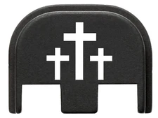 for Glock 17 19 Gen 5 Slide Cover Rear Plate Anodized Aluminum, 3 Crosses