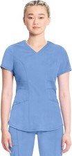 Cherokee Scrubs Women's V-Neck Top CK623A CIPS Ciel MEDIUM 