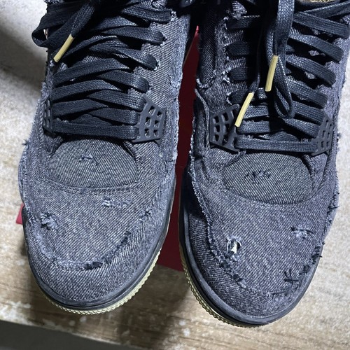 Air Jordan 4 Levi’s NRG Denim Negro Envejecido AO2571-001 Hombres Talla 11 Caja Original - Imagen 8 de 12
