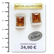 Natur Bernstein Ohrringe Ohrstecker cognac modern 90420