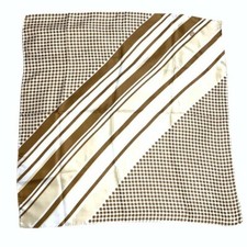 Vintage Robinson Golluber Tan Polka Dot Silky Soft Delicate Elegant Accent Scarf