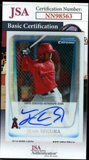 Jean Segura  JSA Coa Autograph 2011 Bowman Chrome Rookie /500 Hand Signed