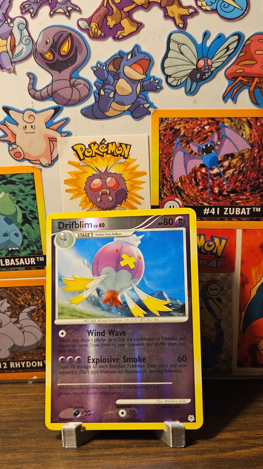 Pokemon TCG - Drifblim 24/130 - Diamond & Pearl - Reverse Holo Rare - LP