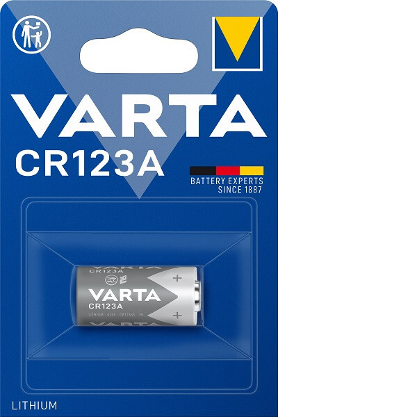 10 Batterie CR123A VARTA 3V Litio Professional per Sensori e PIR