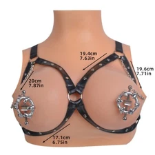 QKKQ Nipple Clamps Clips With Leather Chest Chain Belt Stimulate  Libido BDSM