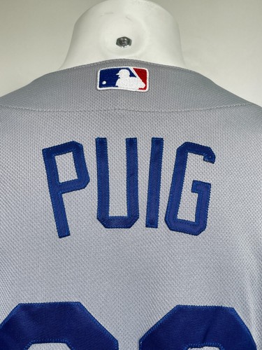 Yasiel Puig #66 Los Angeles Dodgers Majestic Authentic Gray Road Jersey Men's 48 - Picture 3 of 15