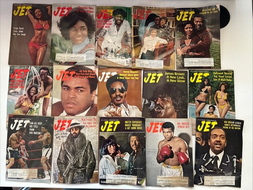 JET MAGAZINE lot of 15 1970’s - Mohammad Ali Walt Frazier Stevie Wonder Curtis