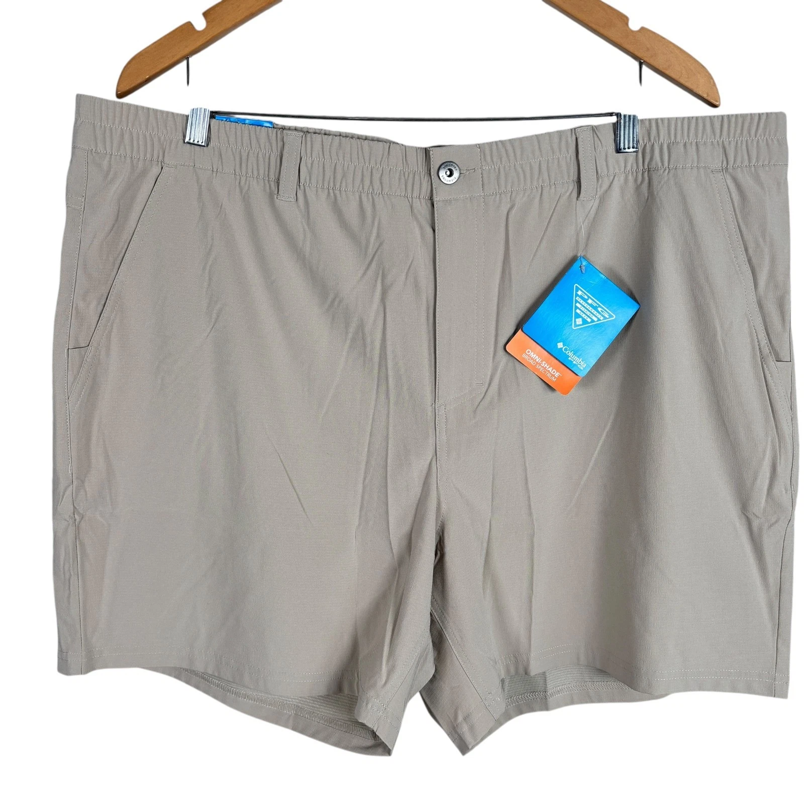 NEW Columbia PFG Uncharted Shorts Ancient Fossil Mens 2XL Lined Quick Dry $55