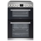 electriQ 60cm Electric Induction Cooker – Stainless Steel, Dual Oven, 4-Zone Hob