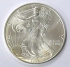 1996 KEY DATE UNCIRCULATED WITH TONING 1oz AMERICAN SILVER EAGLE