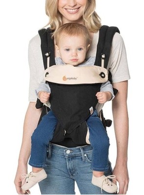 Ergobaby 360 Four Position Baby Carrier Black-Camel 100% Cotton 12-33 lb Sling