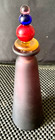 PURPLE COLOR FROSTED GLASS PERFUME VANITY DECANTER BOTTLE WITH TOPPER 6 1/2" — photo 1