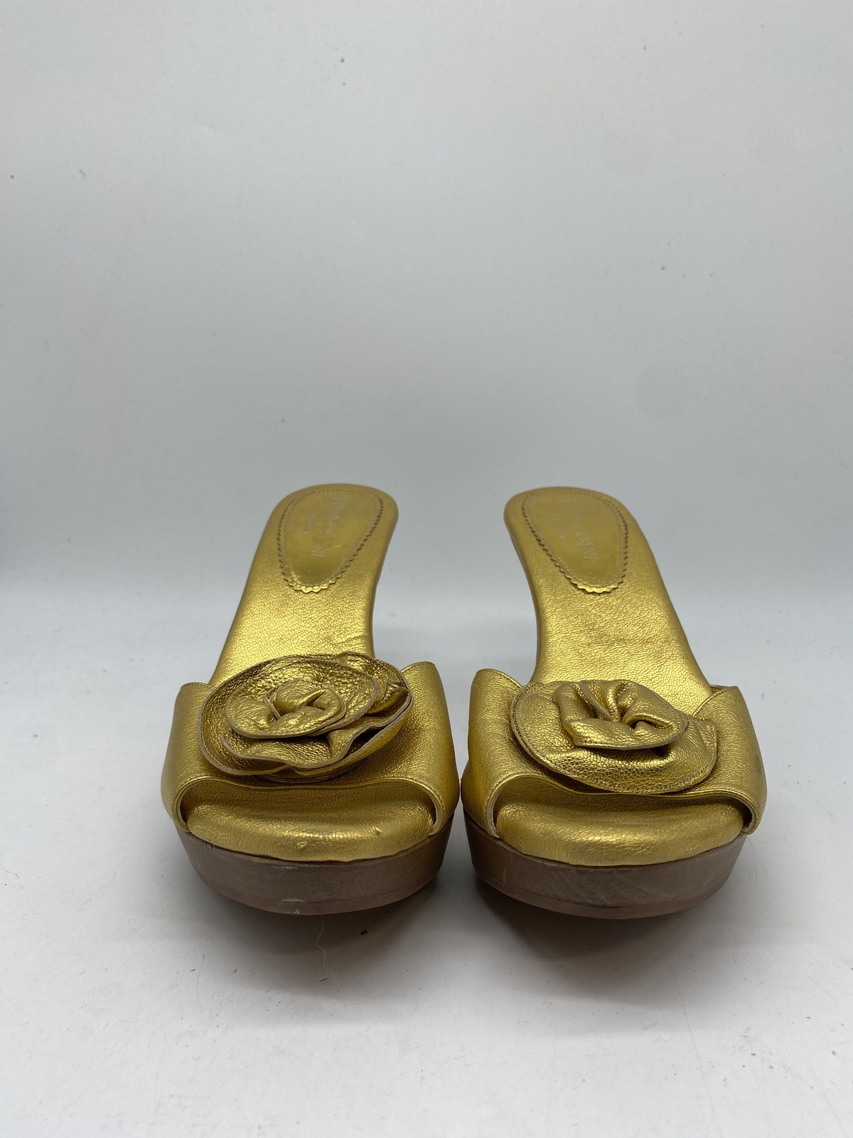 Yves Saint Laurent donna tacco pelle oro taglia 10
