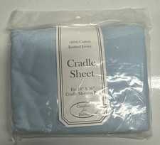 American Baby Company 100 Cotton Knitted Jersey Cradle Mattress Sheet 18x36 Blue