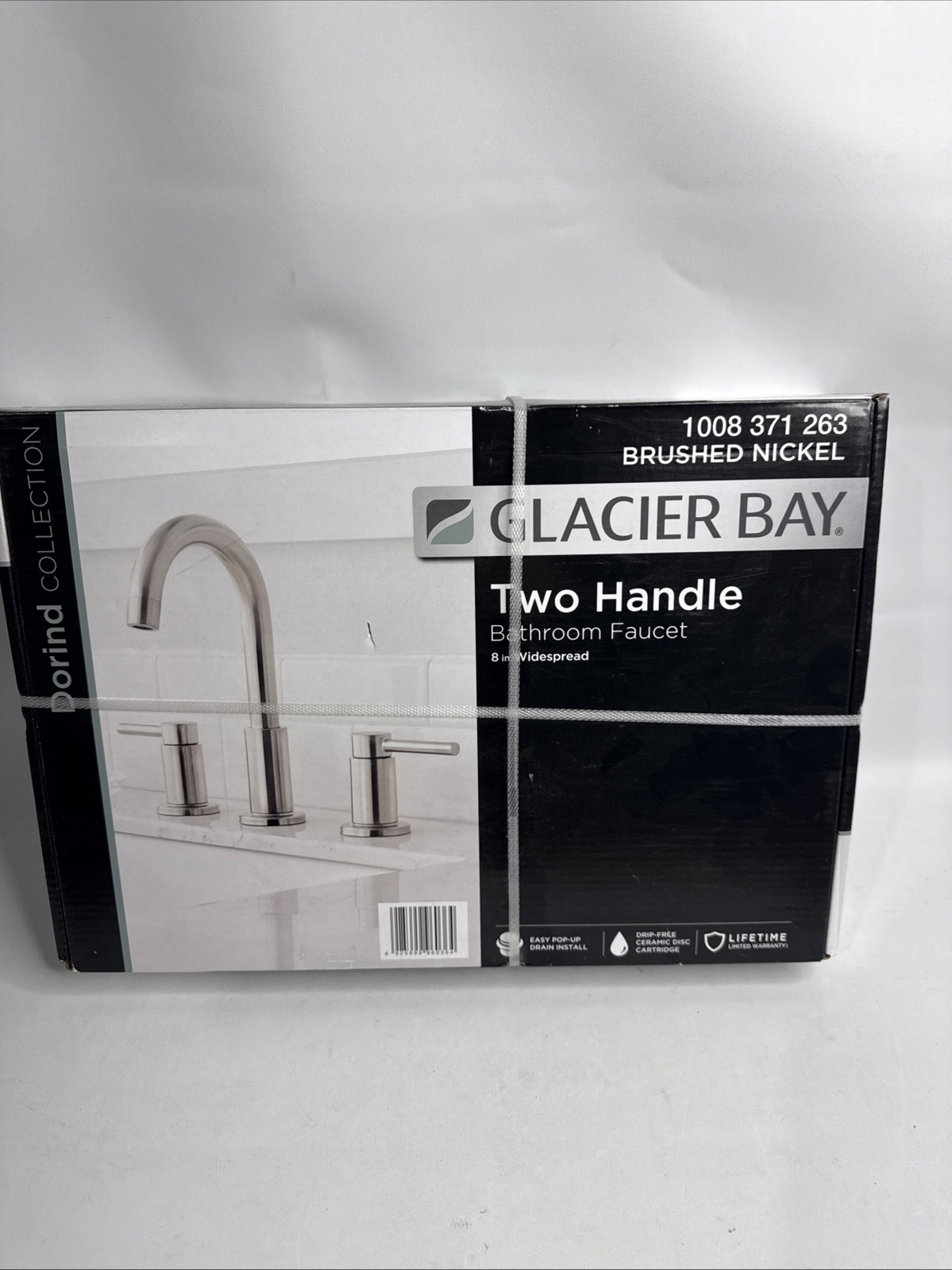 Glacier Bay 8-Inch Widespread Bathroom Faucet in Brushed Nic
