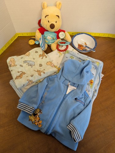 Disney Lot Winnie The Pooh  Toy Pooh Blankets Bowl Spoon Jacket