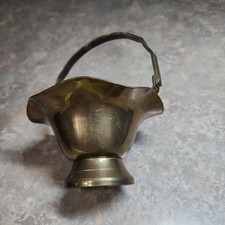 Brass Basket Trinket Scalloped Rim 5 Inch Tall