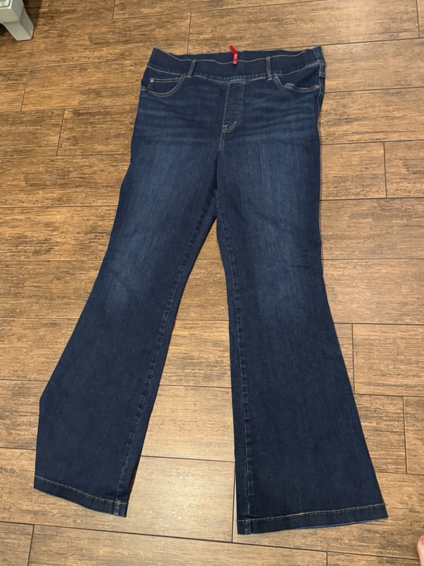 Spanx Jeans Womens 1X Every Wear Flare Pull On Stretch Comfort Casual Blue