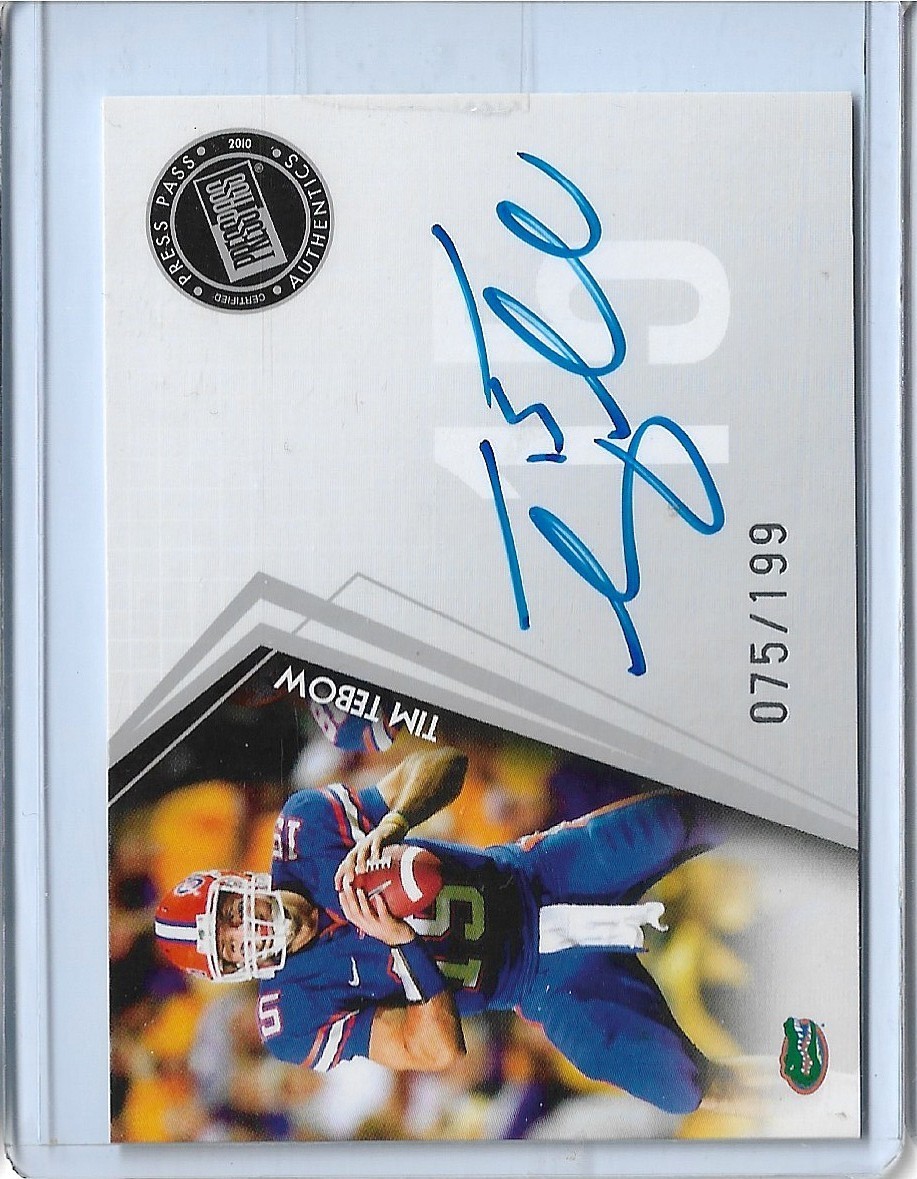 Tim Tebow Press Pass Autographs #PPSTT Base