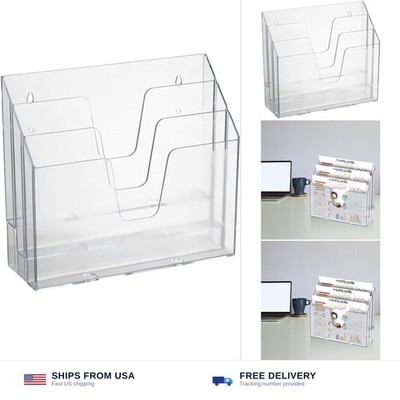 Acrimet Horizontal Triple File Folder Organizer Sorter, Letter Size, Clear | ...