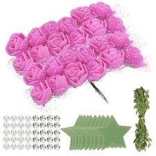 504pcs Foam Rose Heads 1.5-2.5 cm for DIY Crafts Accessories, Rose Red