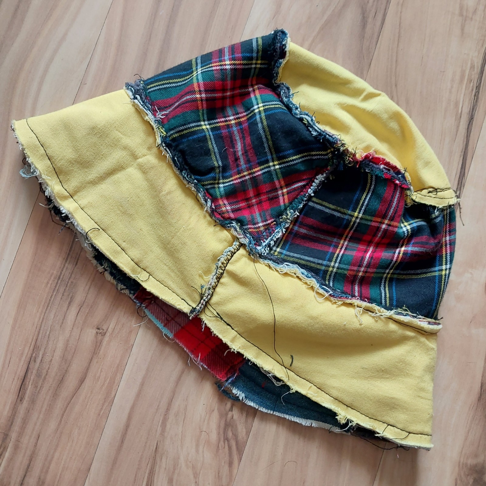 double sided reversible patchwork bucket hat with… - image 2