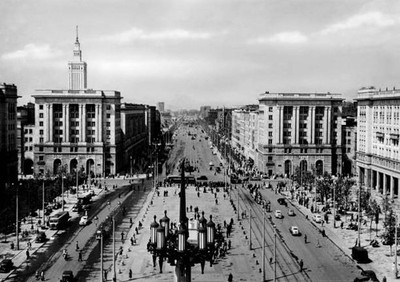 Plac Konstytucji Marszalkowska Street Warsaw Poland 1956 Old Photo