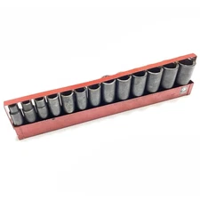 MATCO TOOLS 1/2" DRIVE SAE 6 POINT DEEP IMPACT SOCKET SET USA 1-1/4-7/16" 13pcs