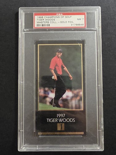 1998 Champions of Golf Tiger Woods Masters Collection Gold Foil PSA 7 NM...