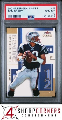 2003 FLEER GENUINE INSIDER #11 TOM BRADY PATRIOTS PSA 10