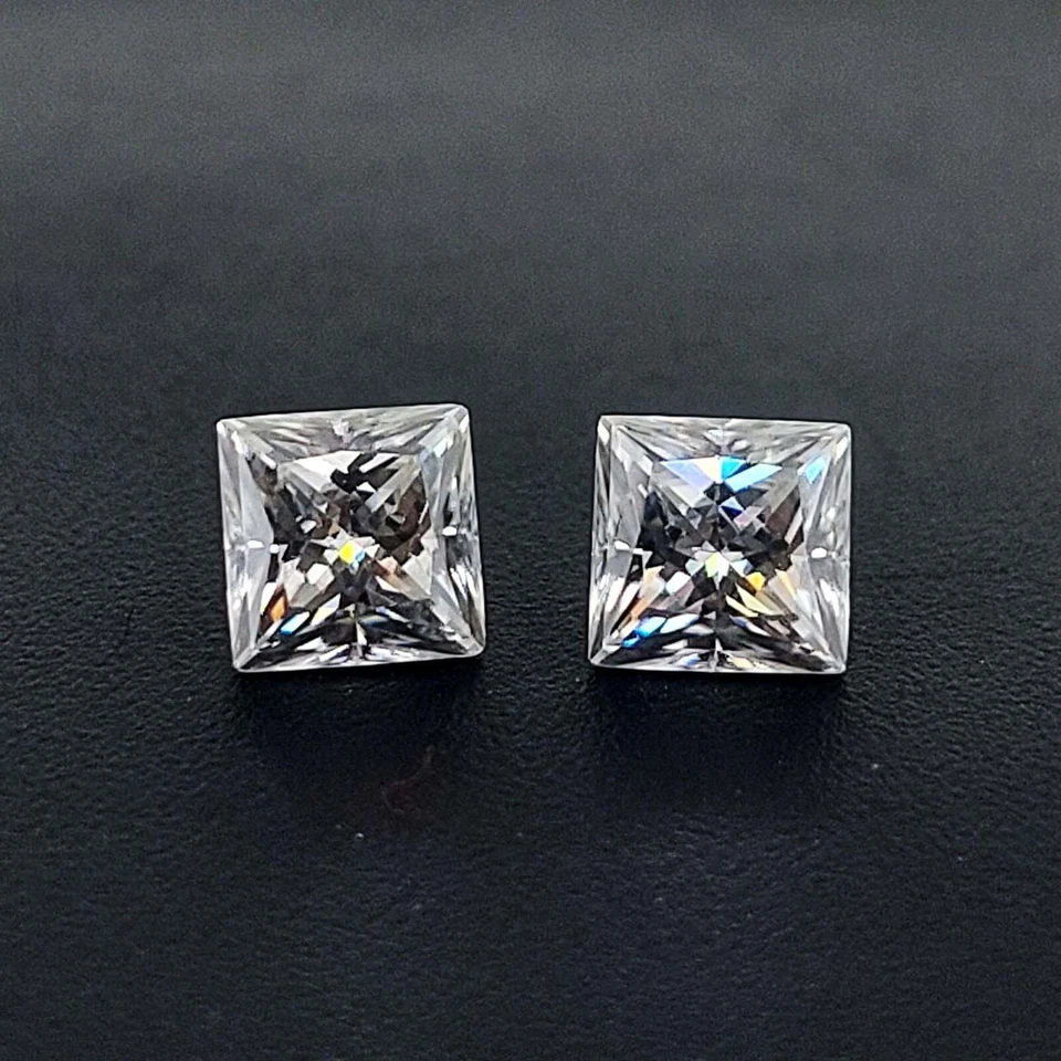 4 MM Lab Grown CVD Diamond Pair D COLOR VVS CLEAN Square Cut Non Certified - Image 4 of 4
