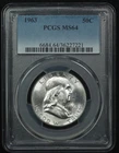 Franklin Half Dollar. 1963 PGCS MS64. Lot # 9065-287-221