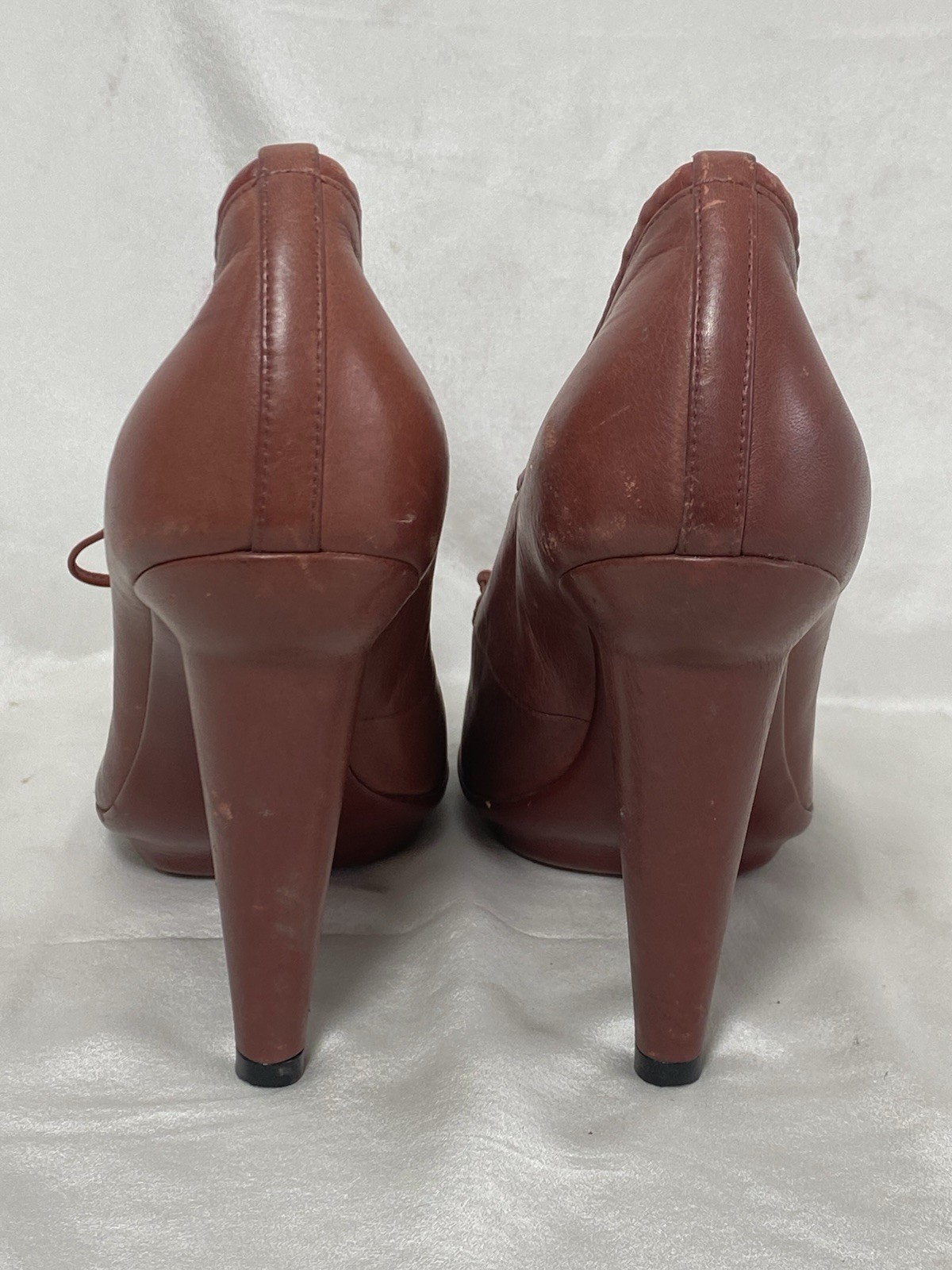 BOTTEGA VENETA 4-inch Loafer Heels In Burgundy Calf Leather Upper Material G.C thumbnail 8