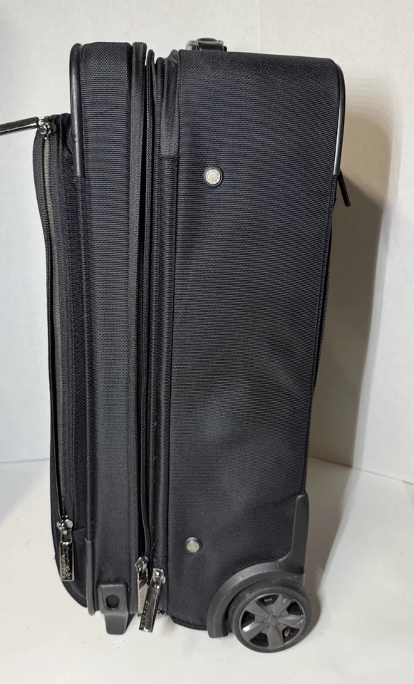 "Maleta de mano con ruedas Ghurka 701 detalles de cuero negro 21""" Foto 2 de 4