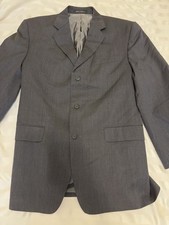 Calvin Klein Size 40 40R Sport Coat Blazer Jacket Mens Dark Gray Wool