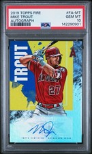 2019 Topps Fire #FA-MT Mike Trout Autograph PSA GEM MINT 10