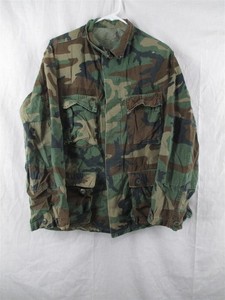 100% Cotton BDU Shirt/Coat Medium Regular Hot Weather Ripstop Woodland Camo Army