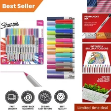 Color Burst 24-Count Ultra-Fine Tip Permanent Marker Set - Vivid Art Supplies