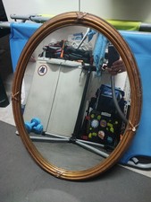 Specchio vintage ovale Cornice in legno e Gesso Design 