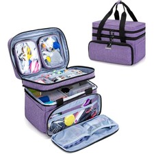 Sewing Accessories Organizer Nylon Large Storage Bag with Pouches Purple