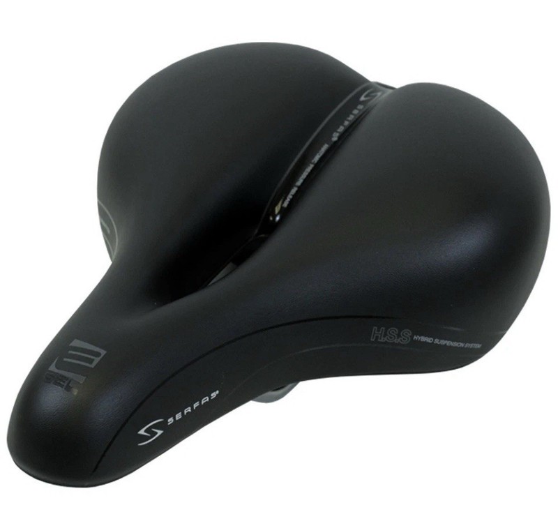 Serfas EG-80E E-Gel Vinyl Cut-Out Bike Bicycle Saddle - Black MSRP $79.99