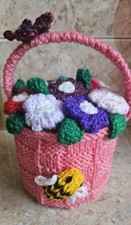 Thank You Teacher Gift Handmade Knitted Flower Basket