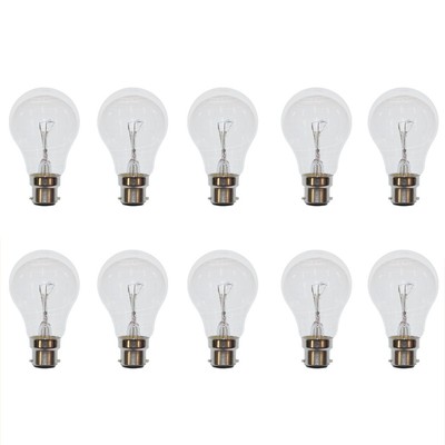 10 x Glühbirne B22d 40W KLAR Glübirnen Glühlampe Glühlampen Birnen B22 BA22d 40