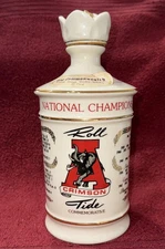 1980 Alabama Crimson Tide, National Championship. Genuine Porcelain Decanter 